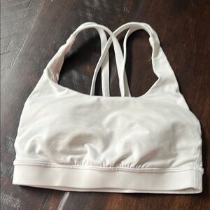 Lululemon White Racerback Sports Bra